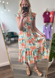 Tropic Dreams Floral Smocked Dress