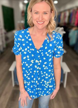 Royal Blue Floral Top