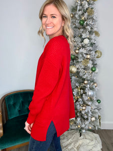 Holly Jolly Waffle Knit Cardigan