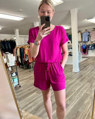 Real Cozy Romper in Magenta