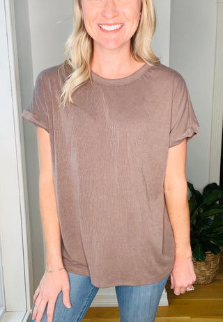 So Good Relaxed Fit Top in Mocha