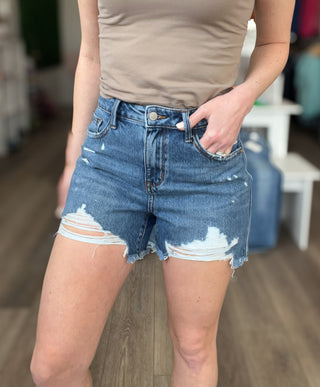 Judy Blue Samantha High Rise Rigid Magic Distressed Cutoff Shorts