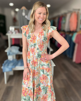 Tropic Dreams Floral Smocked Dress