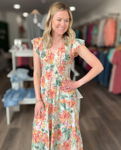 Load image into Gallery viewer, Tropic Dreams Floral Smocked Dress
