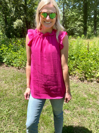 Fine in Fuchsia Top