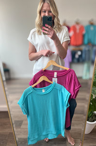 Julia Ribbed Short Sleeve Top