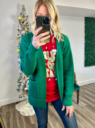 Holly Jolly Waffle Knit Cardigan