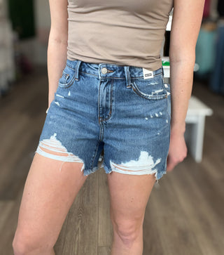 Judy Blue Samantha High Rise Rigid Magic Distressed Cutoff Shorts