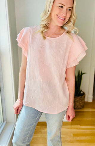 Dreams Come True Ruffle Sleeve Blouse