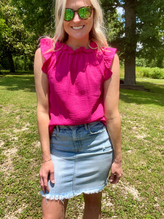 Fine in Fuchsia Top