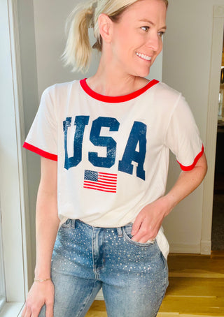 USA Ringer Graphic T-Shirt