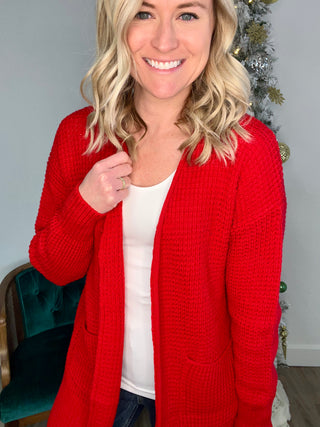 Holly Jolly Waffle Knit Cardigan