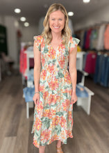 Load image into Gallery viewer, Tropic Dreams Floral Smocked Dress

