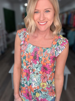 Floral Vibes Smocked Top