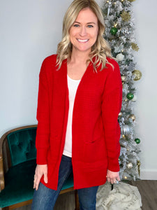 Holly Jolly Waffle Knit Cardigan