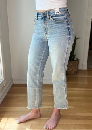 Judy Blue Maddox Mid Rise Straight Crop Jeans