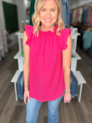 Fine in Fuchsia Top