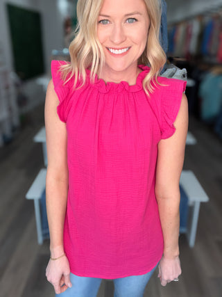 Fine in Fuchsia Top