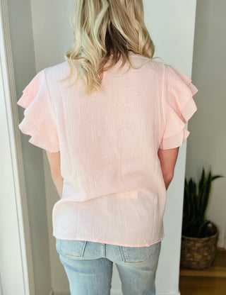 Dreams Come True Ruffle Sleeve Blouse