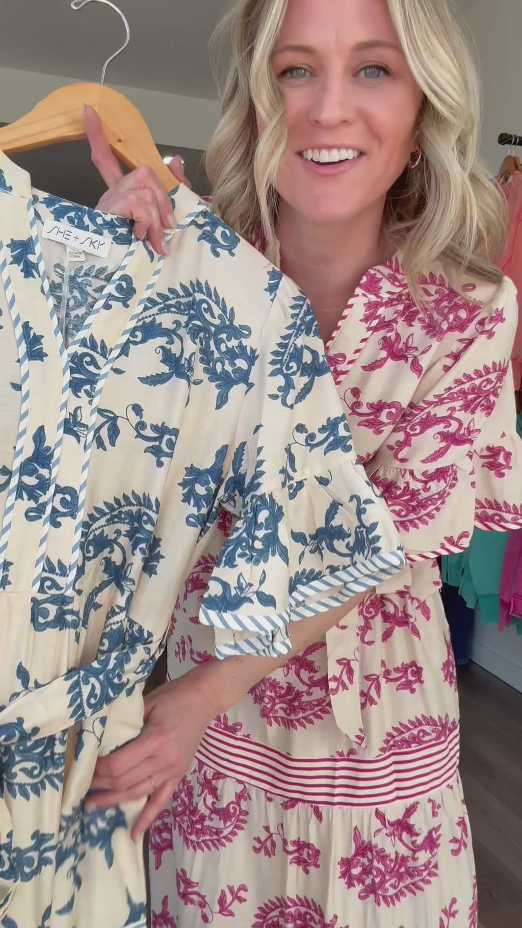 Cream Patterned & Striped Flutter Sleeve Maxi Dress