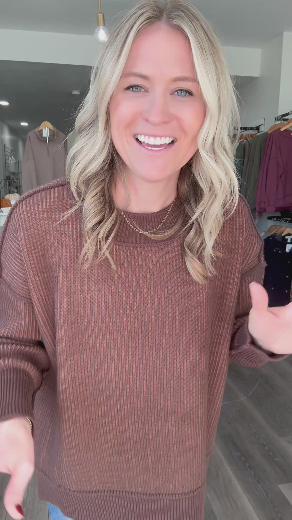 Mocha & Brown Long Sleeved Sweater