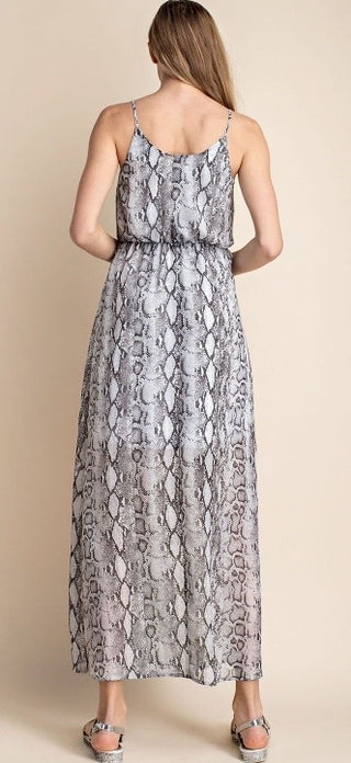 White Snake Maxi Dress