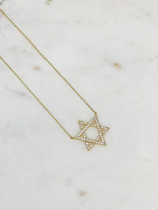 PREORDER: Star of David Cubic Zirconia Pendant Necklaces in Two Colors