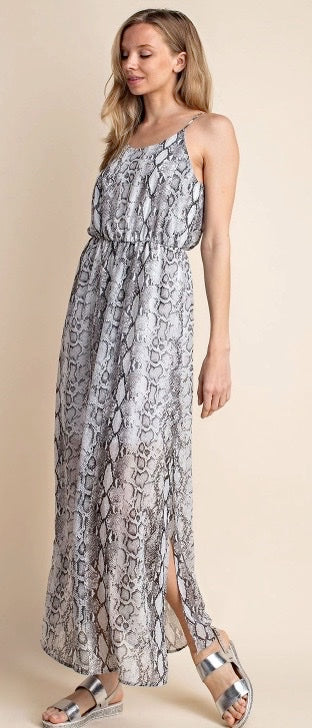 White Snake Maxi Dress