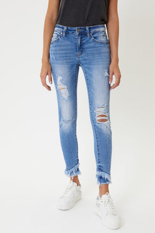 KanCan Mid Rise Distressed Skinnies