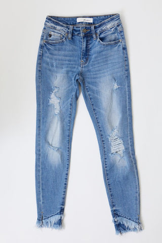 KanCan Mid Rise Distressed Skinnies