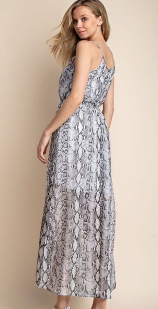 White Snake Maxi Dress