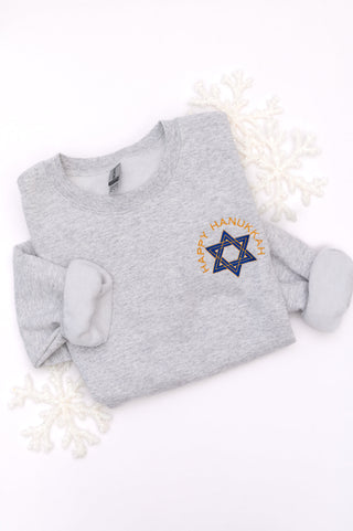 PREORDER: Happy Hanukkah Embroidered Sweatshirt