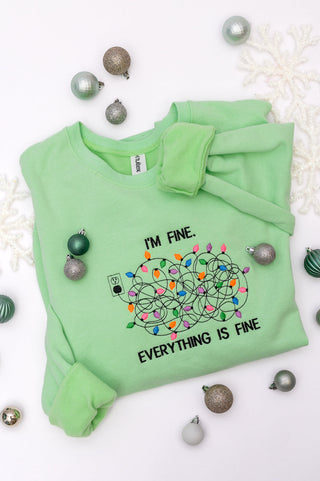 PREORDER: I'm Fine Embroidered Sweatshirt