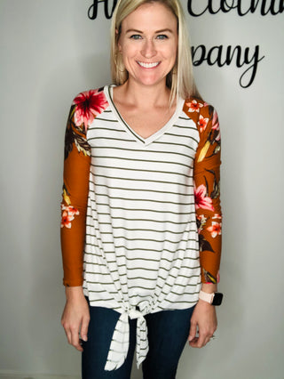 Striped Blossom Top