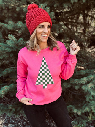 PREORDER: Checkered Christmas Tree Sweatshirt