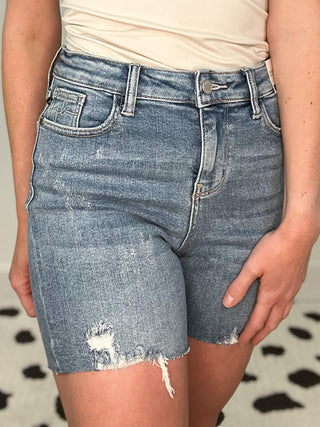 Judy Blue Embroidered Cutoffs