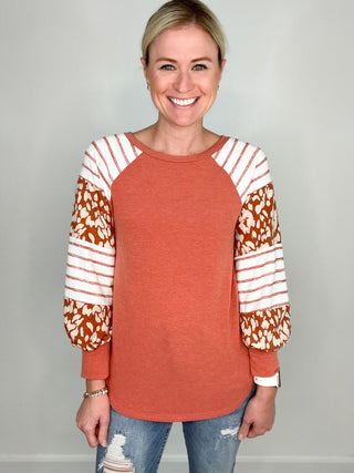 Rust Leopard Top