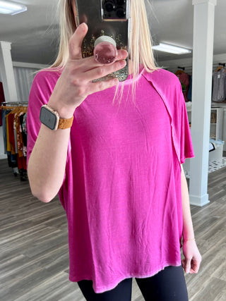 The Remix Oversized Mineral Washed T-Shirt in Magenta