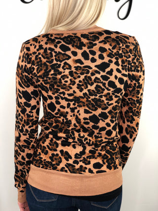 Leopard Snap Cardigan