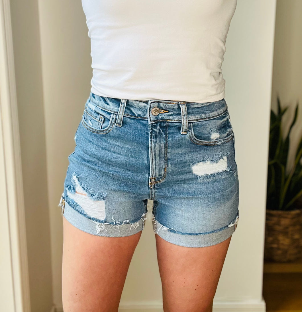 Amelia Medium Wash Denim Shorts