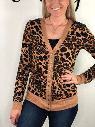 Leopard Snap Cardigan