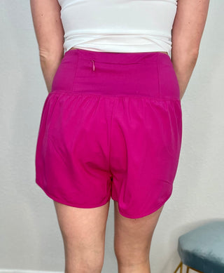 Girl Power Running Shorts in Magenta