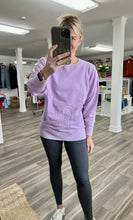 Load image into Gallery viewer, Acid Wash French Terry Pullover in Lavender
