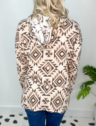 Taupe Aztec Hoodie