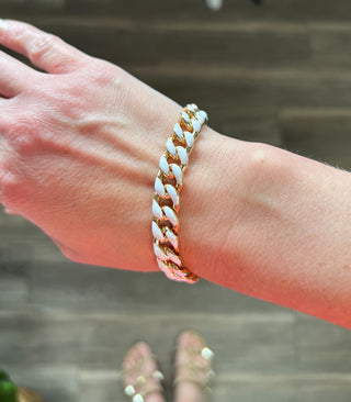 White & Gold Chain Bracelet