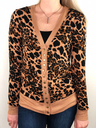 Leopard Snap Cardigan